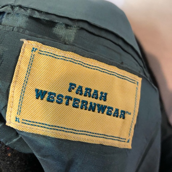 Farah Westernwear sz 40r dark blazer wool 2 button - Picture 7 of 8